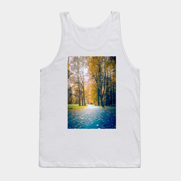 A path through the park in the colors of golden Polish autumn Tank Top by Czajnikolandia